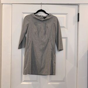 Theory boat neck mini shift dress, gray, size 0